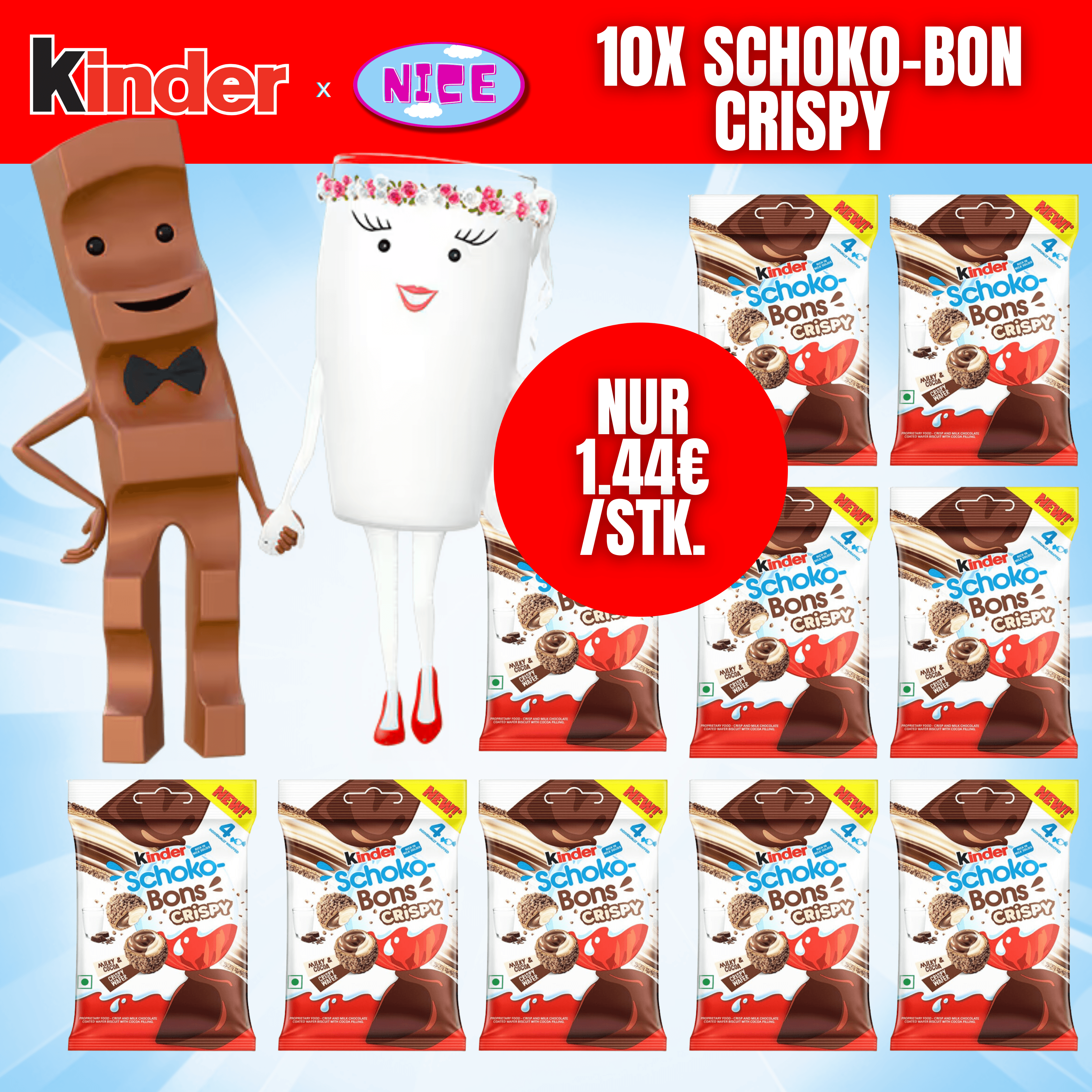 10x Schoko-Bons Crispy - Preiskracher!