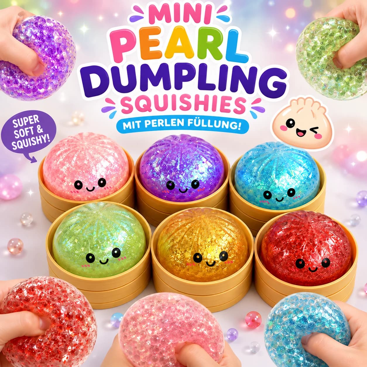 Dumpling Squishy mit Perlen (5.5cm)