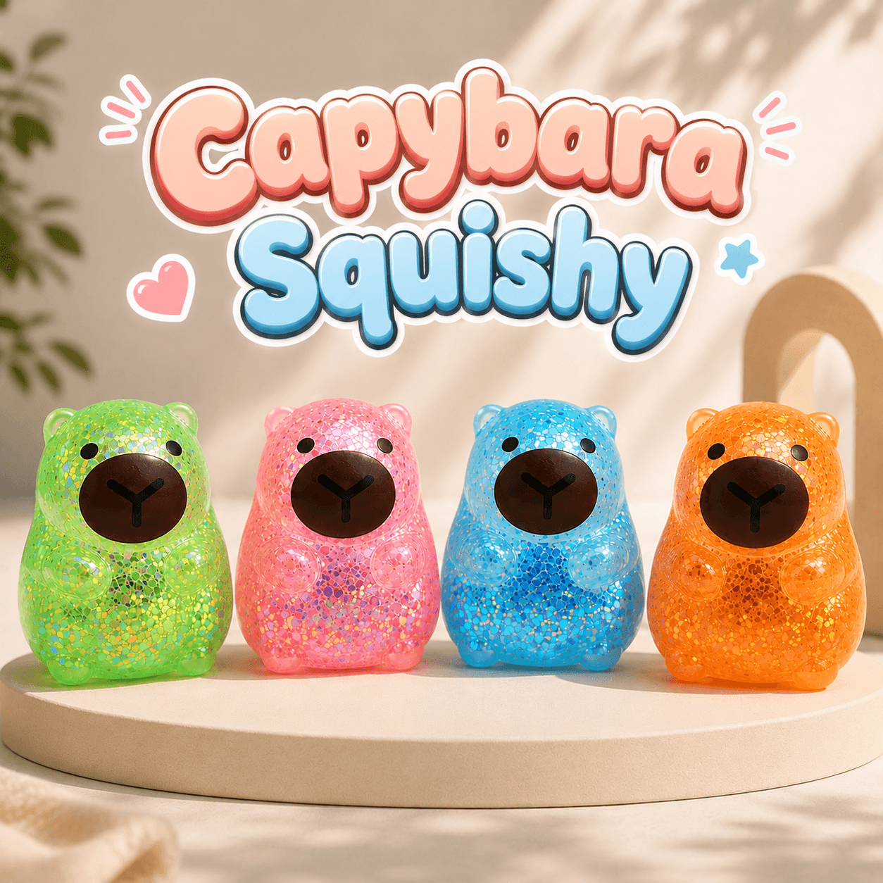 Capybara Sugar Squishy (Glitter & Slow Rising)