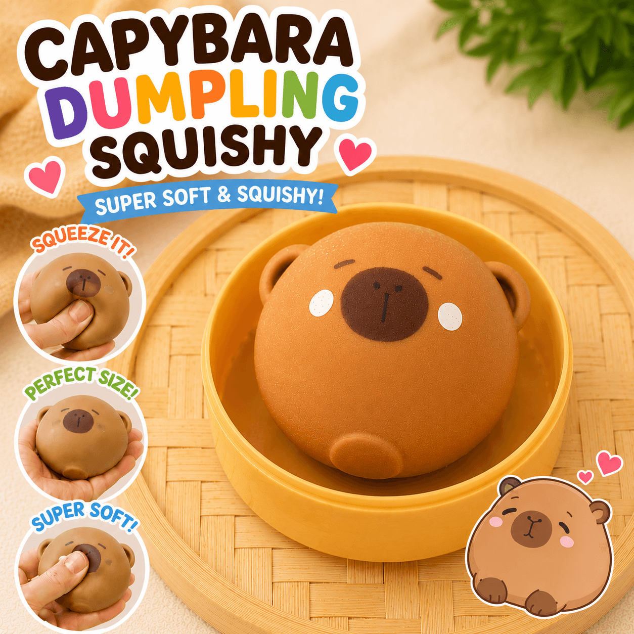 Capybara Dumpling Squishy