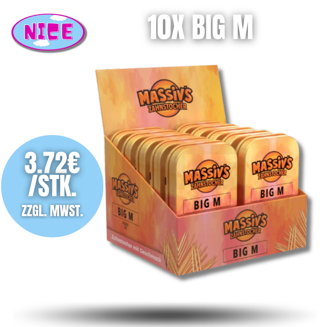 🦷 Massiv’s Zahnstocher – 10 Stück Display