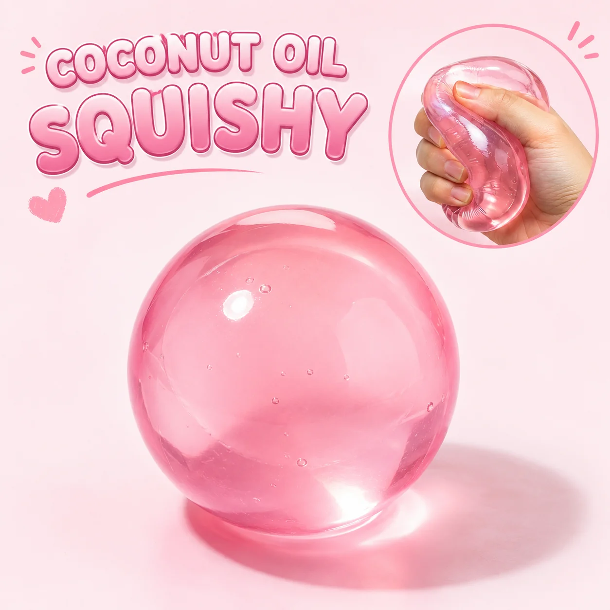 Pink Ball Coconut Oil Squishy