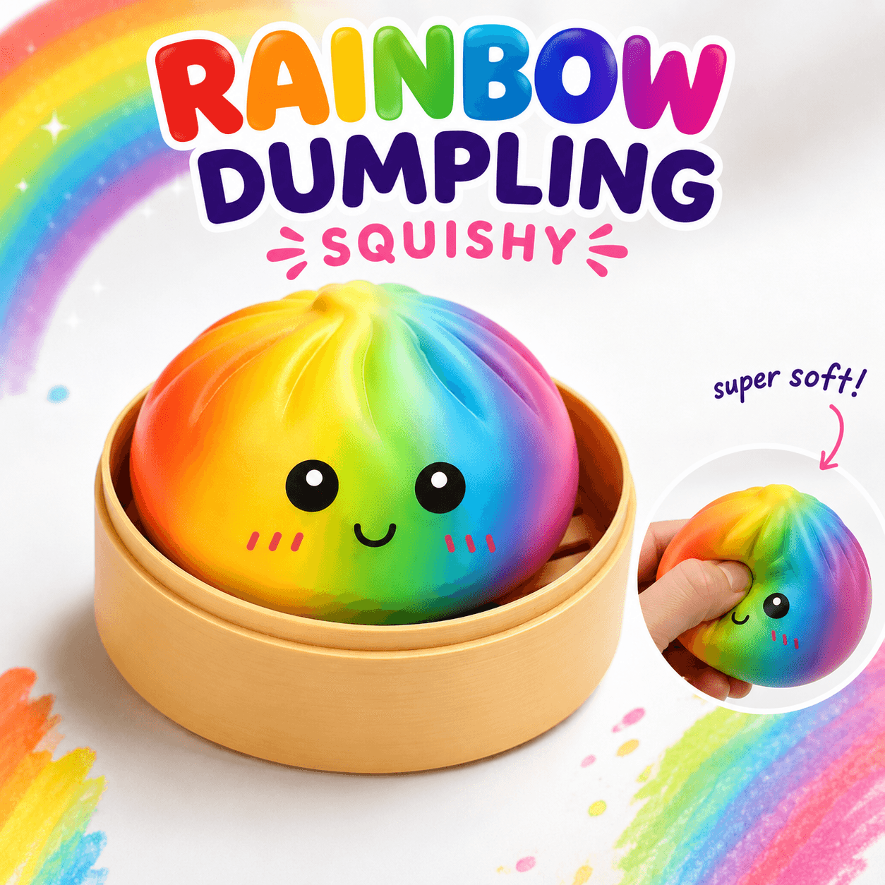 Rainbow Dumpling Squishy 8.5cm