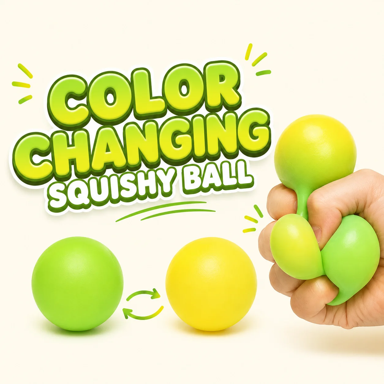 Color Changing Squishy Ball (Super Soft & Fast Rising)