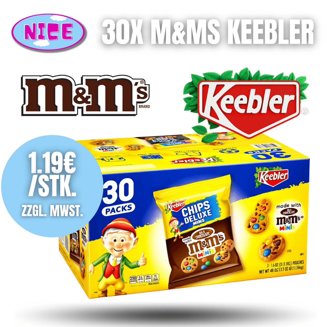 🍪 Keebler M&M’s Cookies – 30 Stück Display