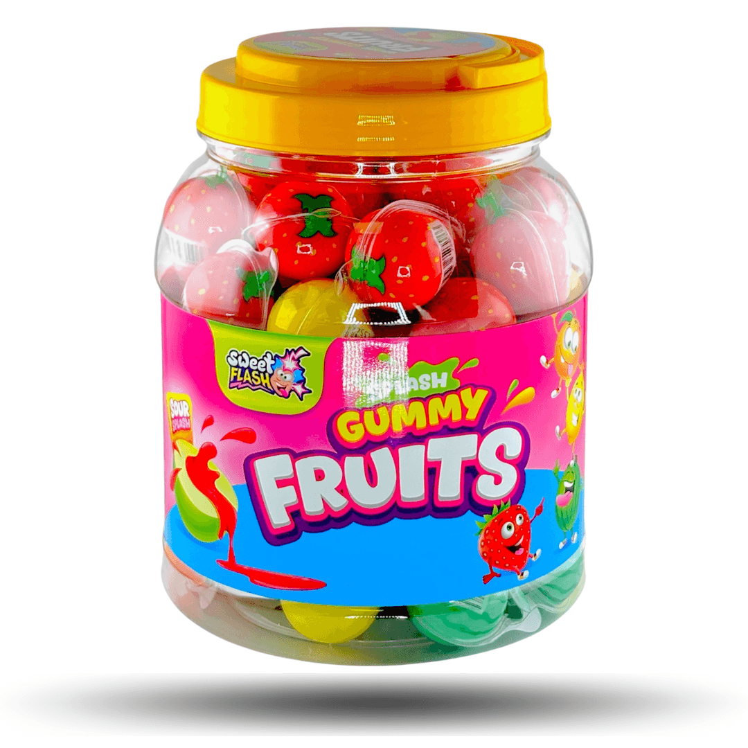 💥🍓 60× GUMMY FRUITS JAR – Juicy Splash Candys! 💦🍬