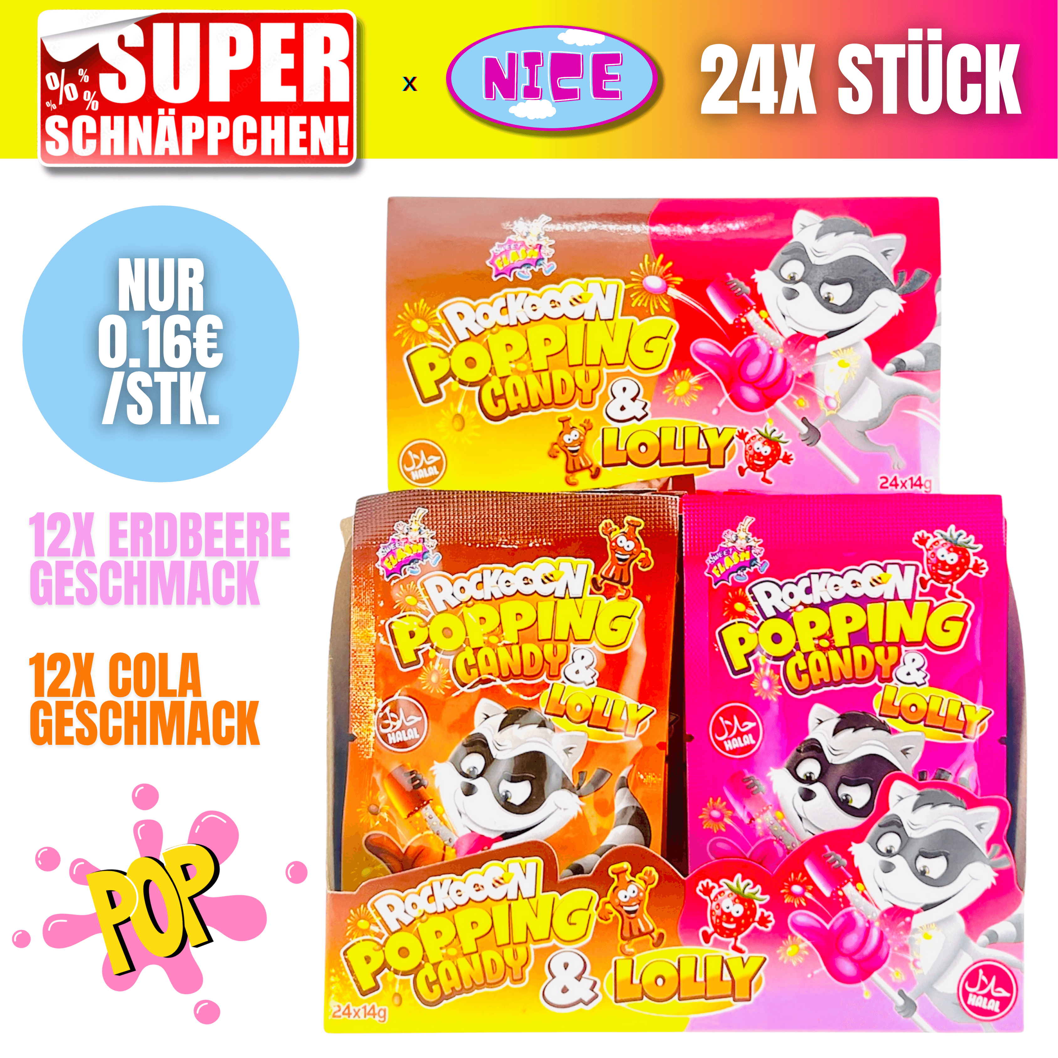 Ganzer Tray Popping Candy & Lolly (24er Pack)