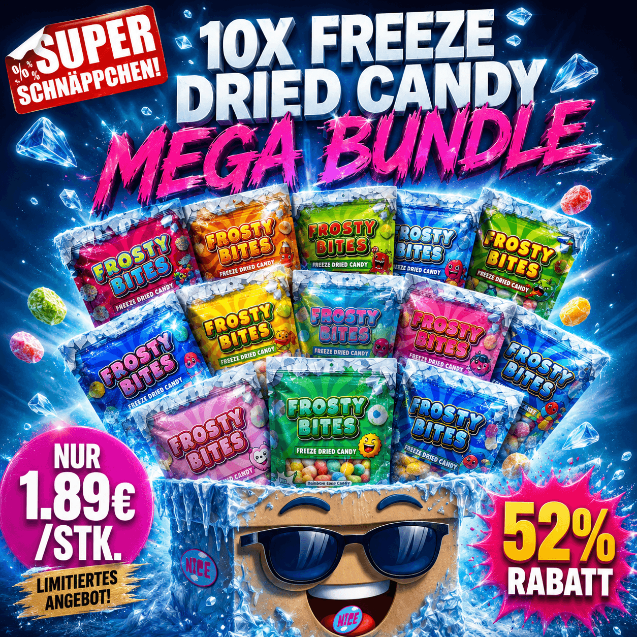Gefriergetrocknete Süßigkeiten MEGA BUNDLE
