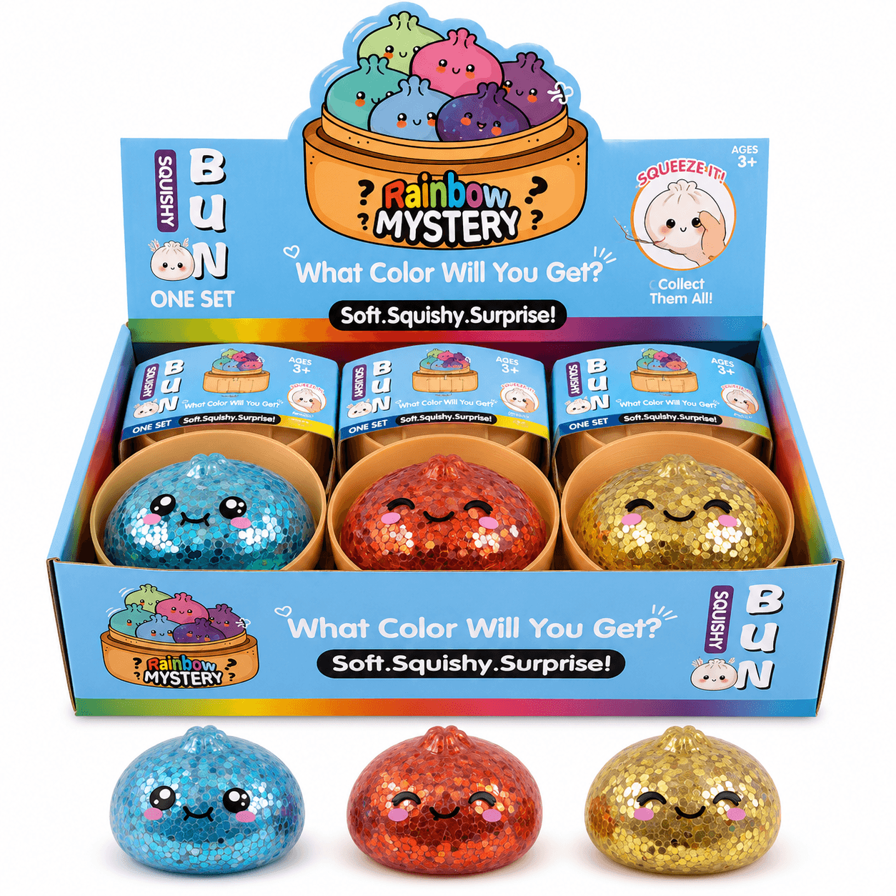 Glitzernde Dumpling Squishy (8.5cm)