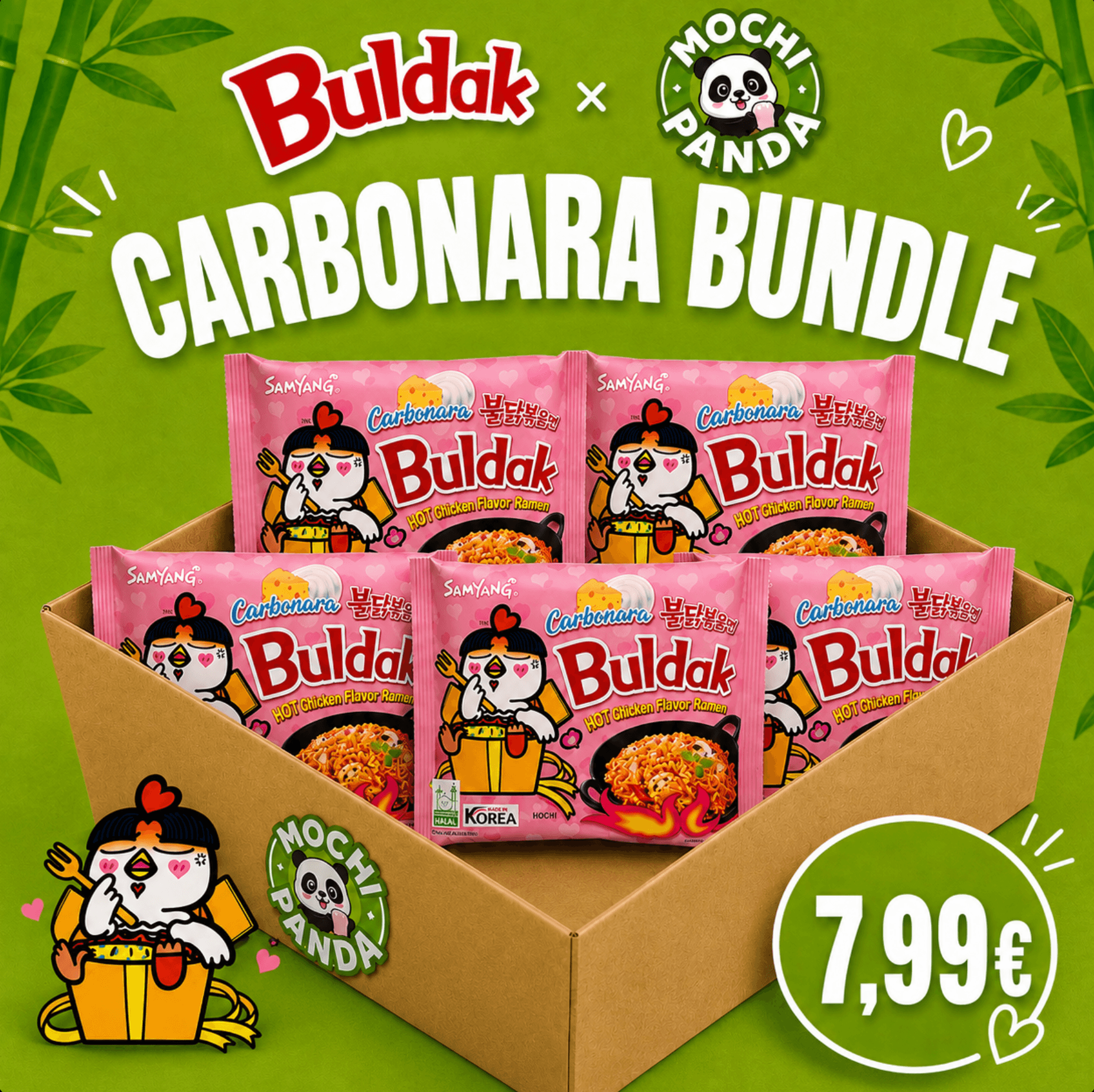 🩷🍜🇰🇷 5x Buldak Carbonara Ramen